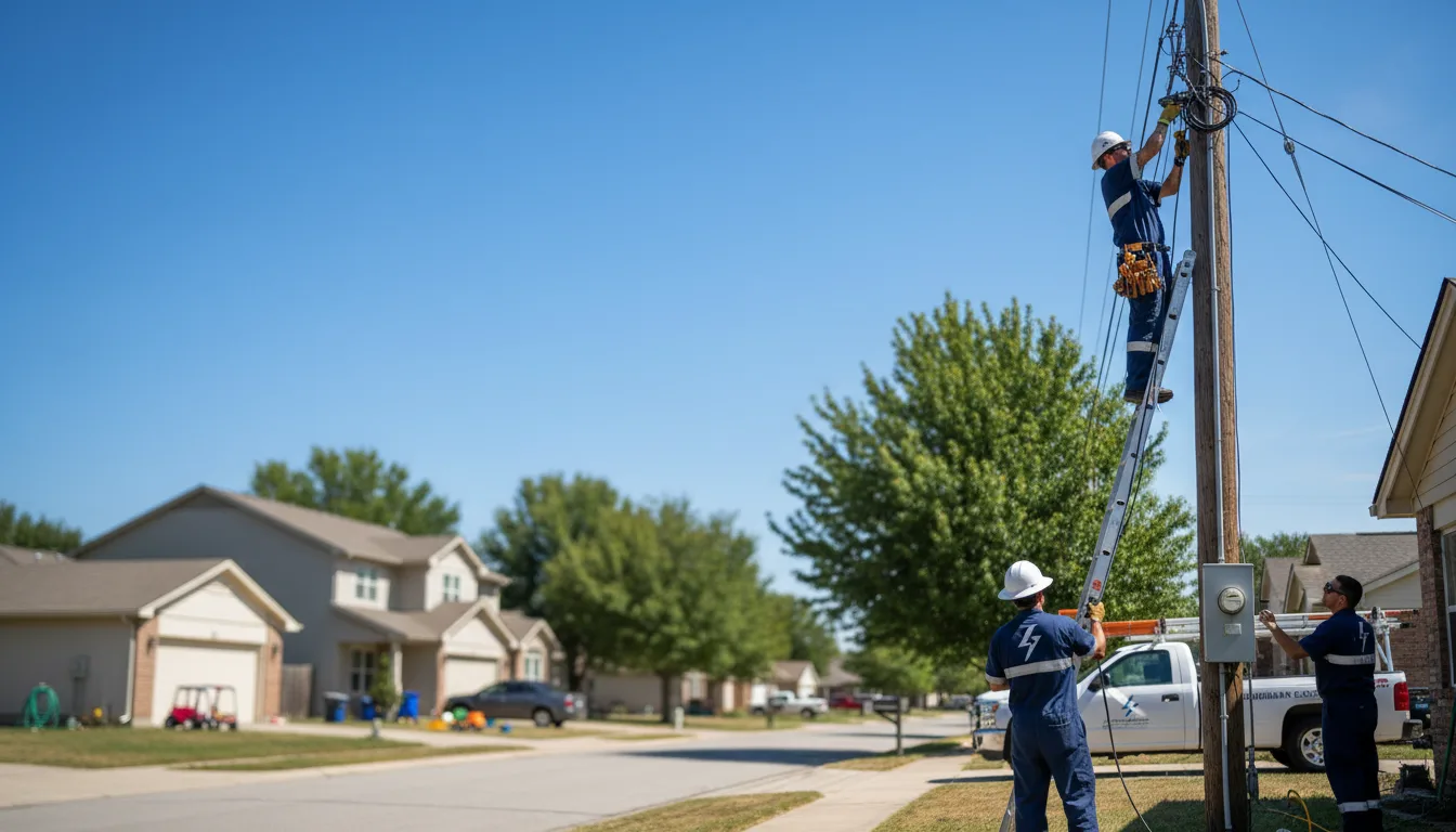 Residential electrician providing installation services in Savoy, TX